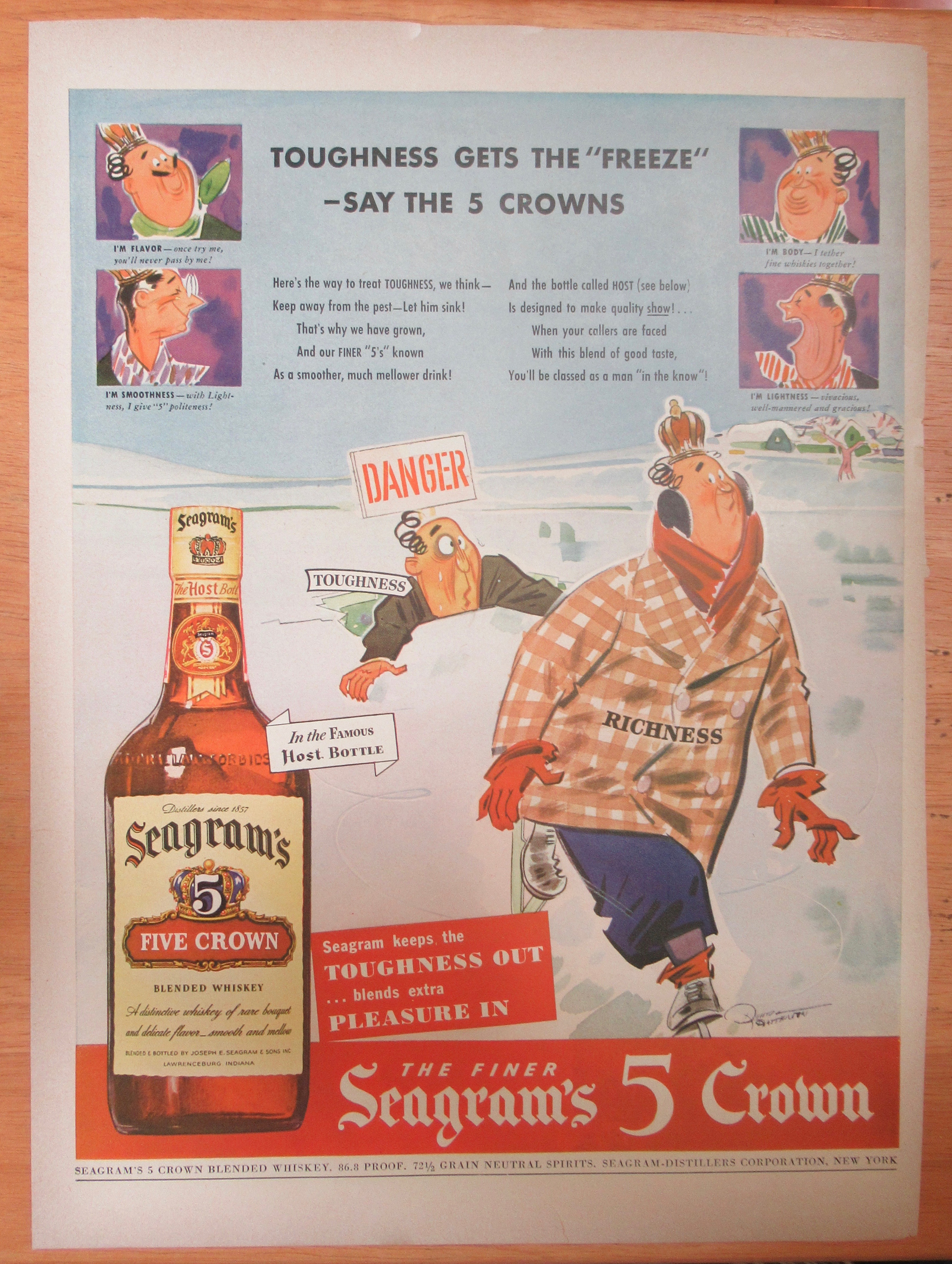 1943 Seagram's 5 Crown Whiskey w/Richness & Toughness