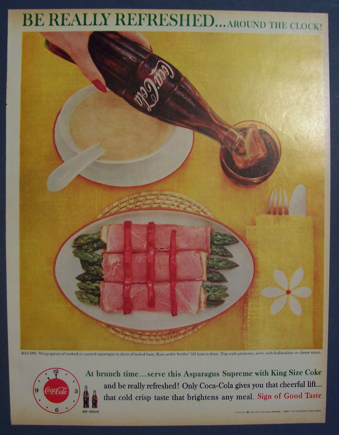 1960 Coca-Cola (Coke) with a Hand Pouring Coke