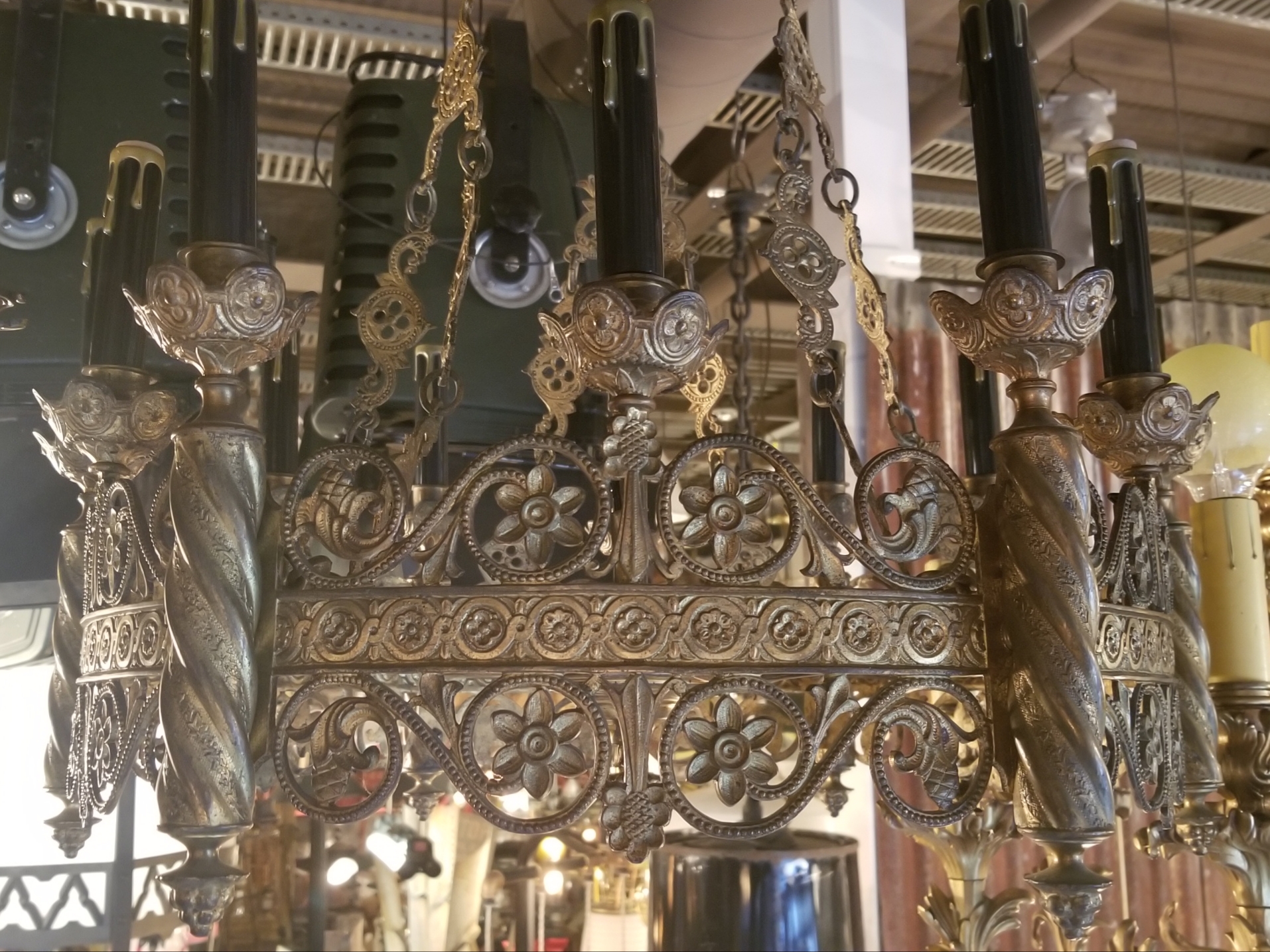 Formal brass light circa 1930   #1230