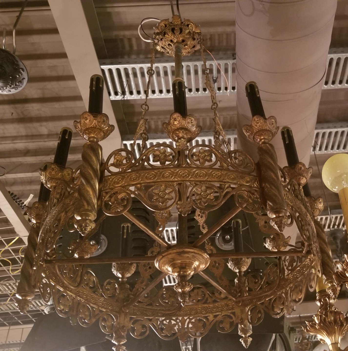 Formal brass light circa 1930   #1230