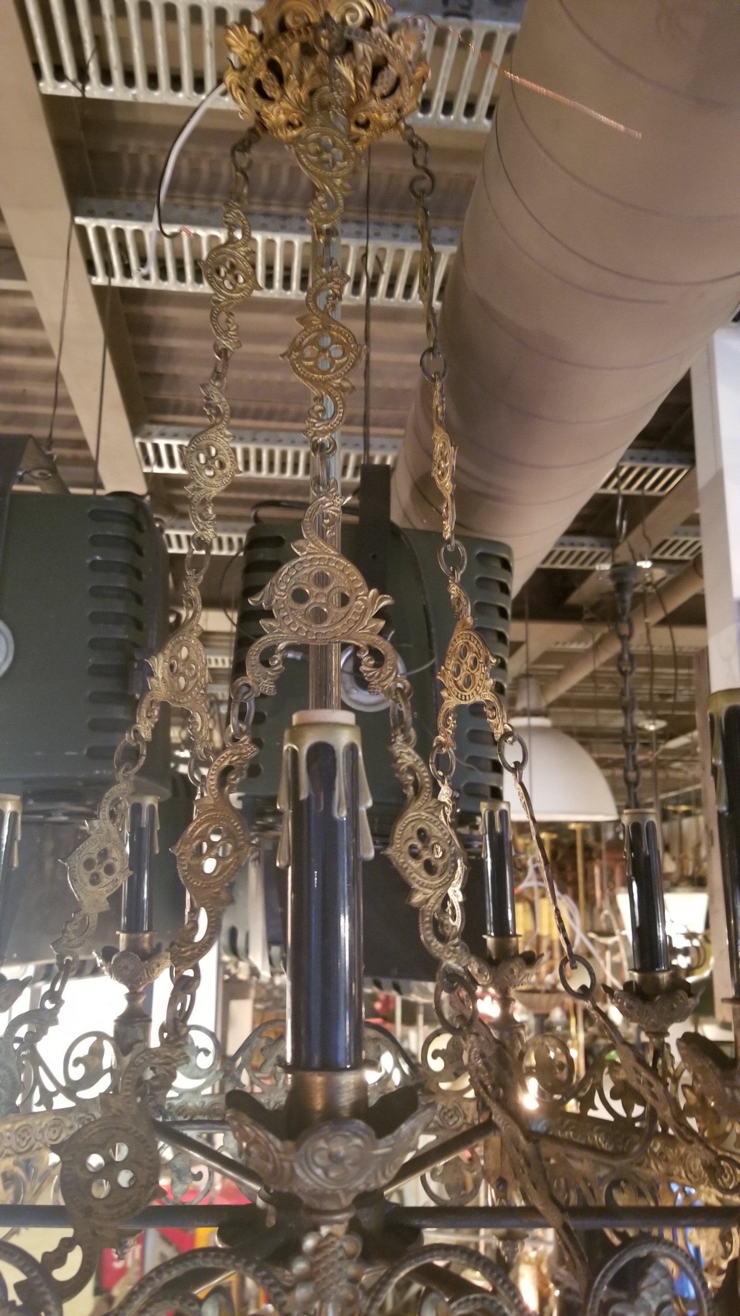 Formal brass light circa 1930   #1230