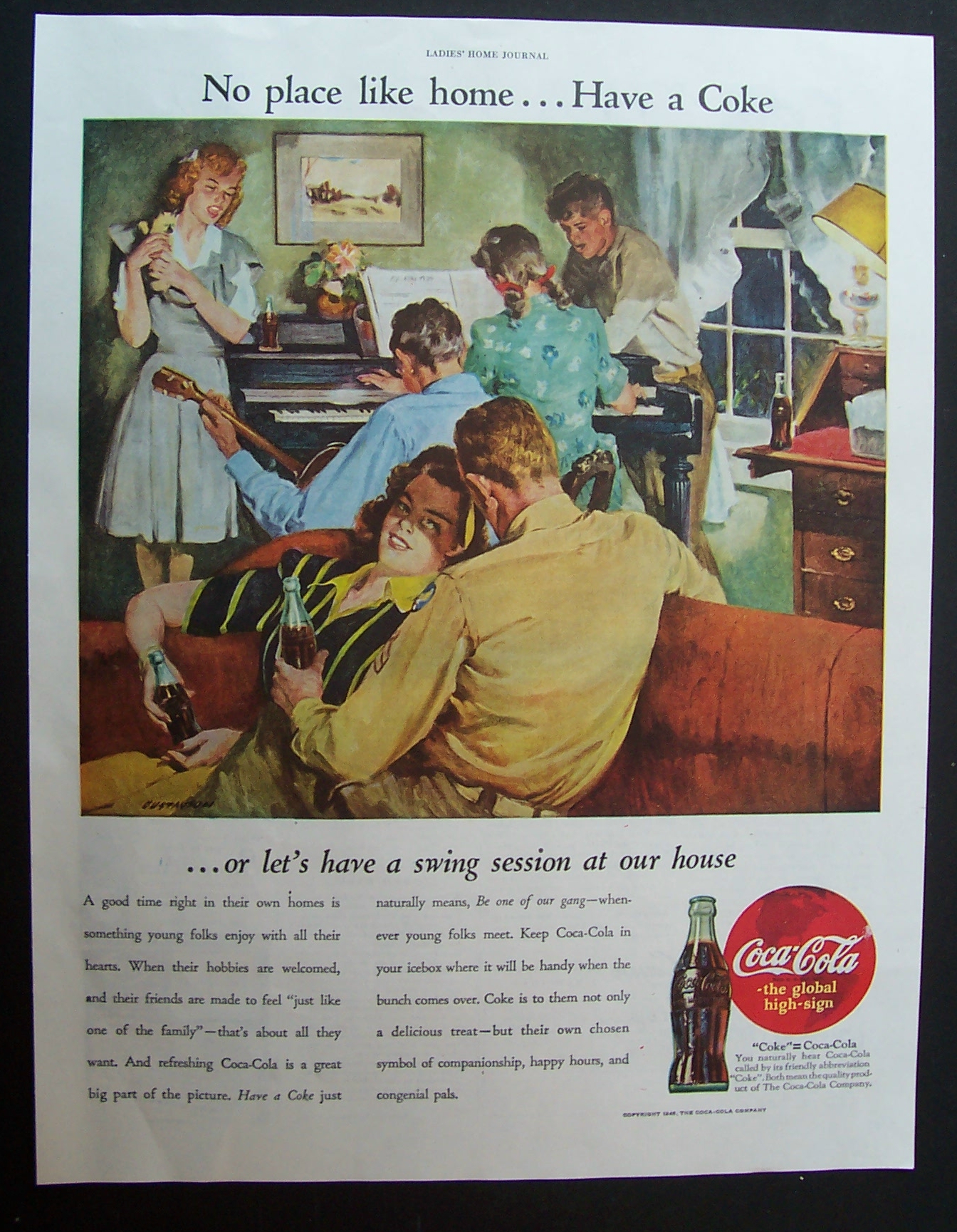 1945 Coca Cola (Coke) with Group of Young Kids