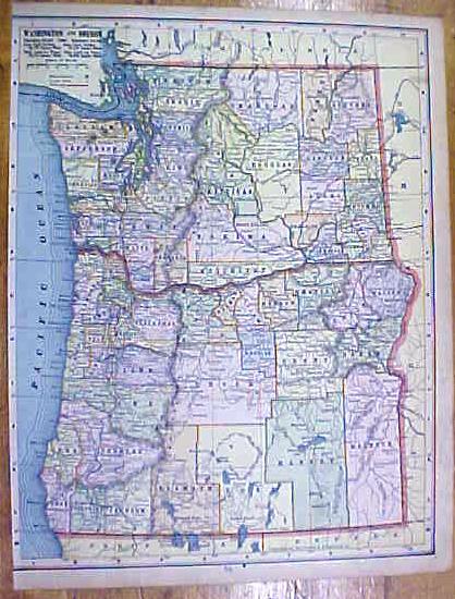 Antique Map Arizona/New Mexico/Washington/Oregon 1902
