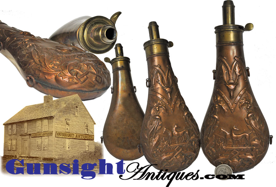 ornate Deer / Dogs & Oak Leaf – HUNTING FLASK