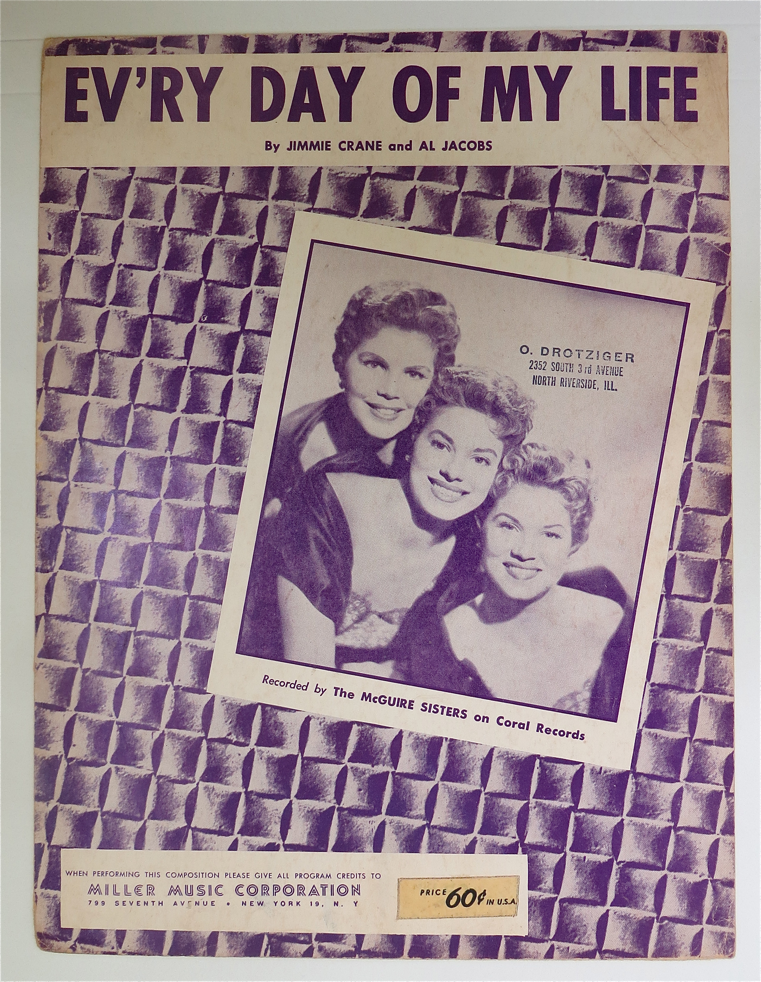 1954 Every Day Of My Life By Jimmie Crane & Al Jacobs