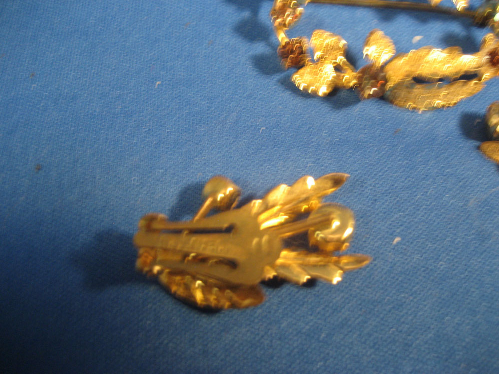 Austrian Crystal Wreath Brooch and  Earrings