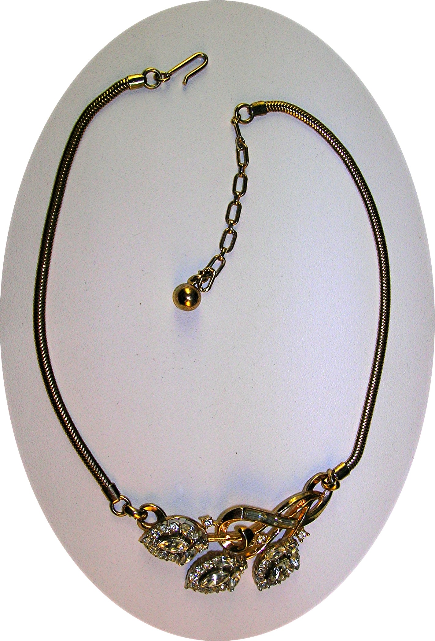 Crown TRIFARI Snake Chain Crystal  Necklace