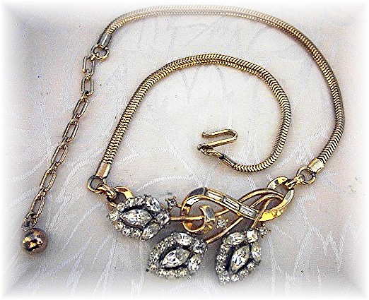 Crown TRIFARI Snake Chain Crystal  Necklace