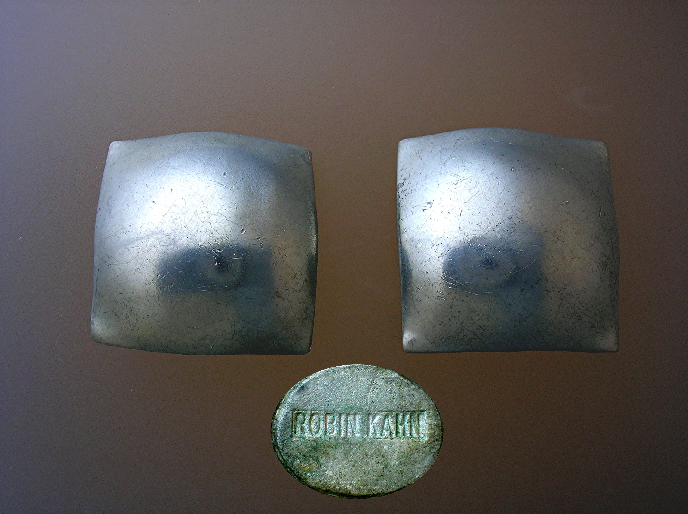 Large Square ROBIN KAHN Clip Earrings