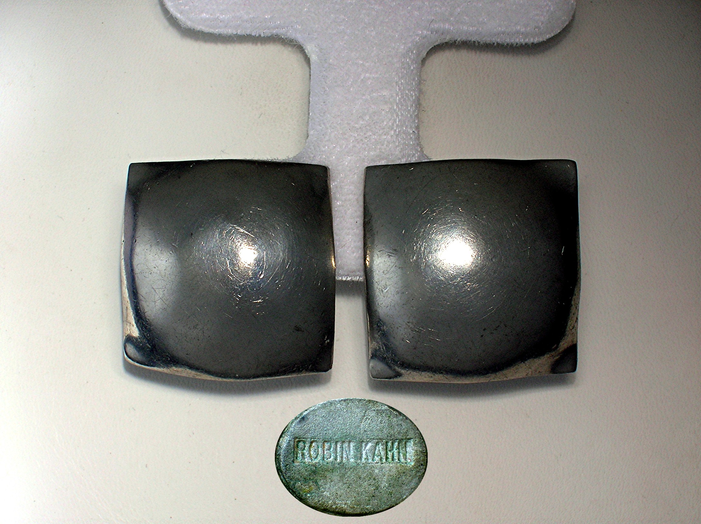 Large Square ROBIN KAHN Clip Earrings