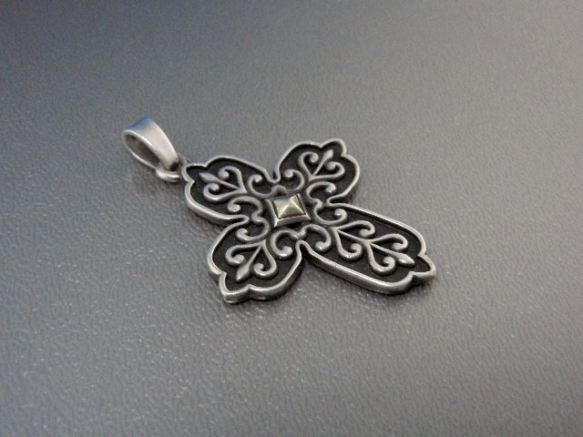 JAMES AVERY 14K Gold Sterling Silver Cross Pendant