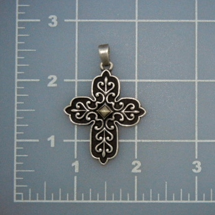 JAMES AVERY 14K Gold Sterling Silver Cross Pendant