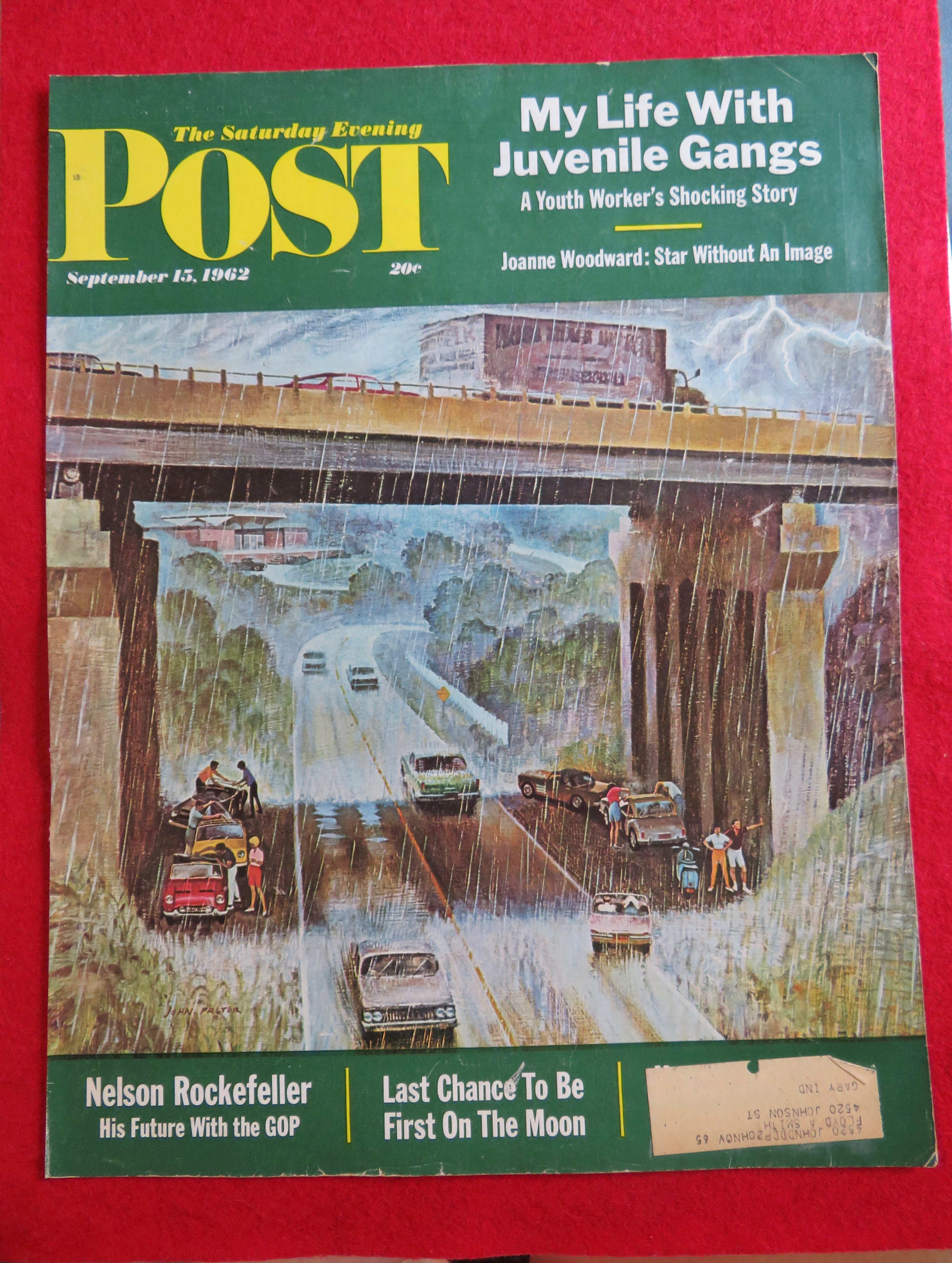 1962 Saturday Evening Post Cover (Only) By John Falter
