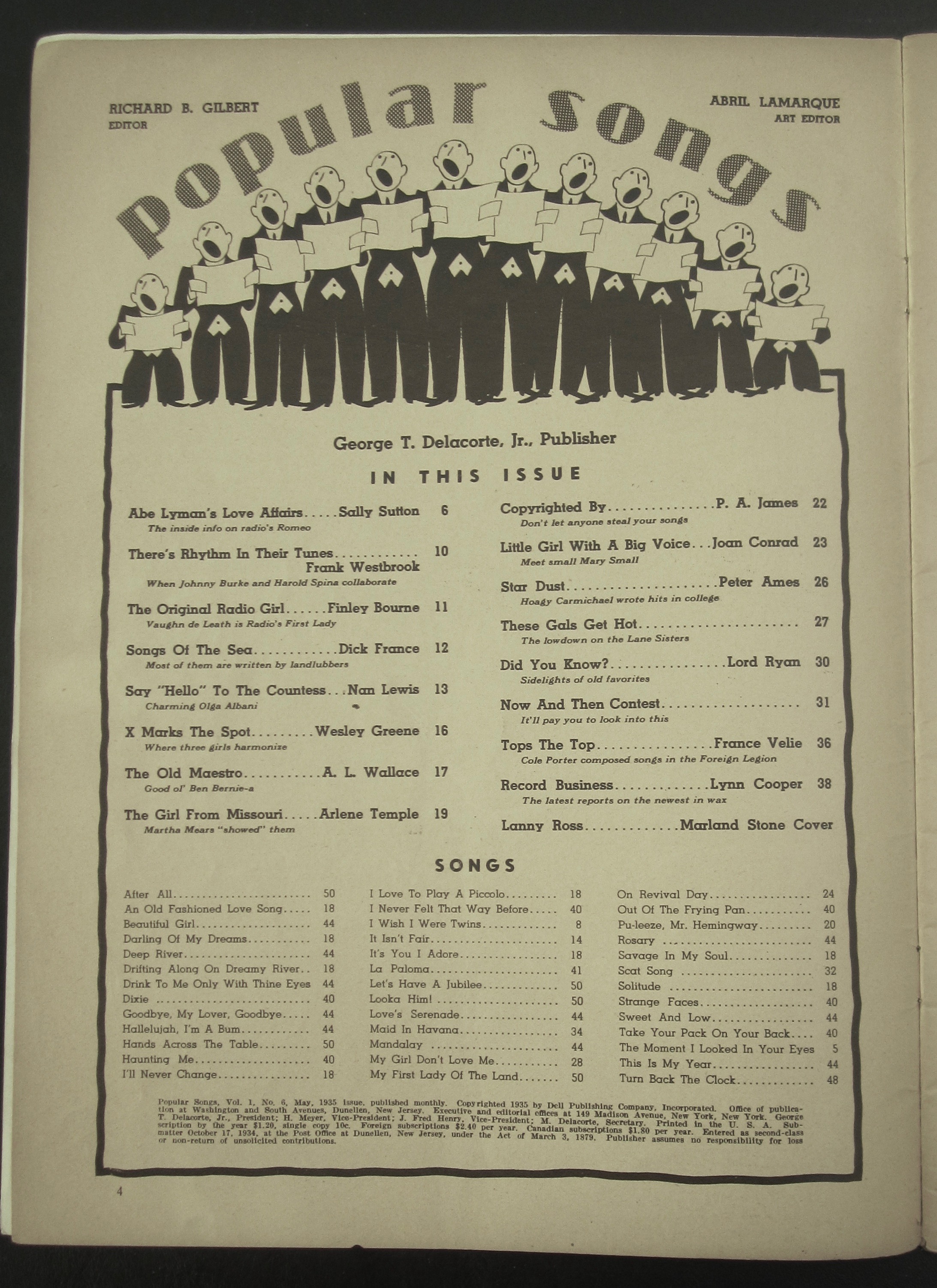 Popular Songs Magazine May 1935 Lanny Ross