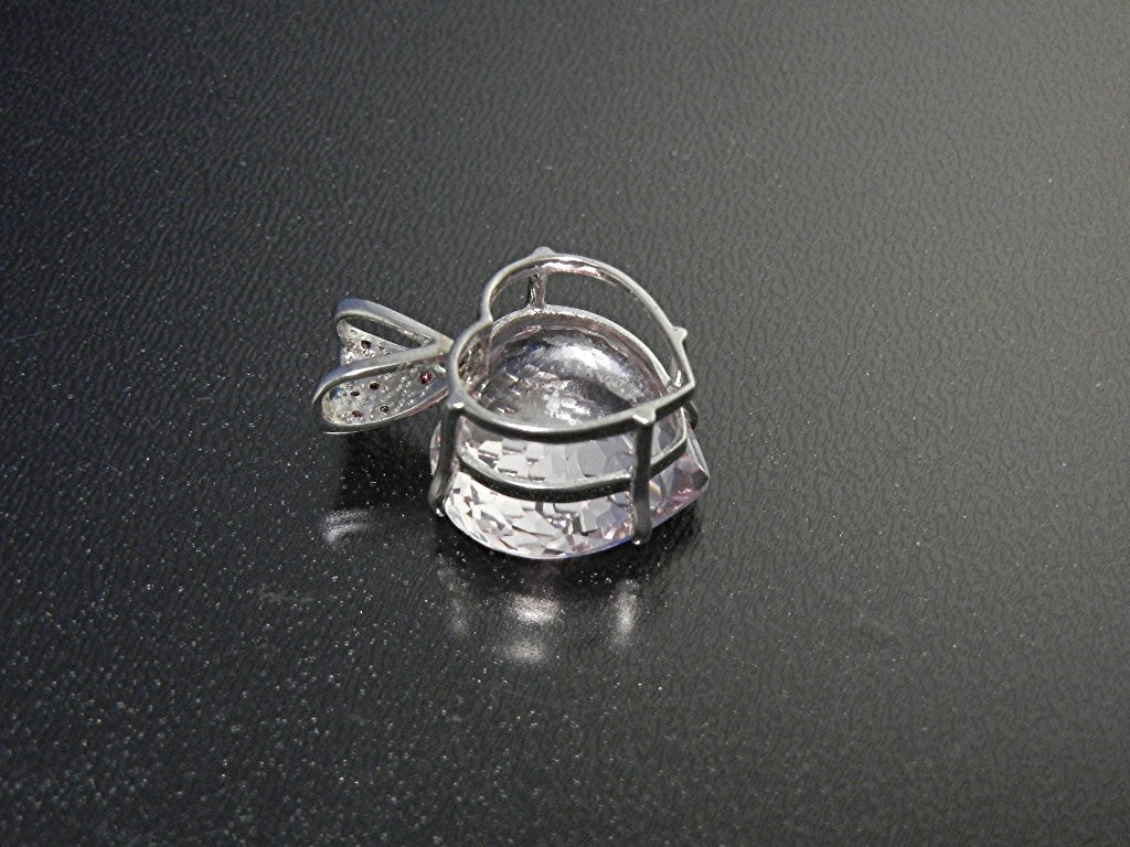 Pendant Sterling Silver 26.90 Pink Kunzite Ruby Heart
