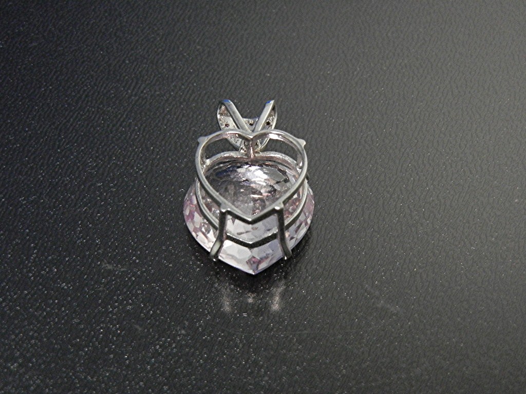 Pendant Sterling Silver 26.90 Pink Kunzite Ruby Heart