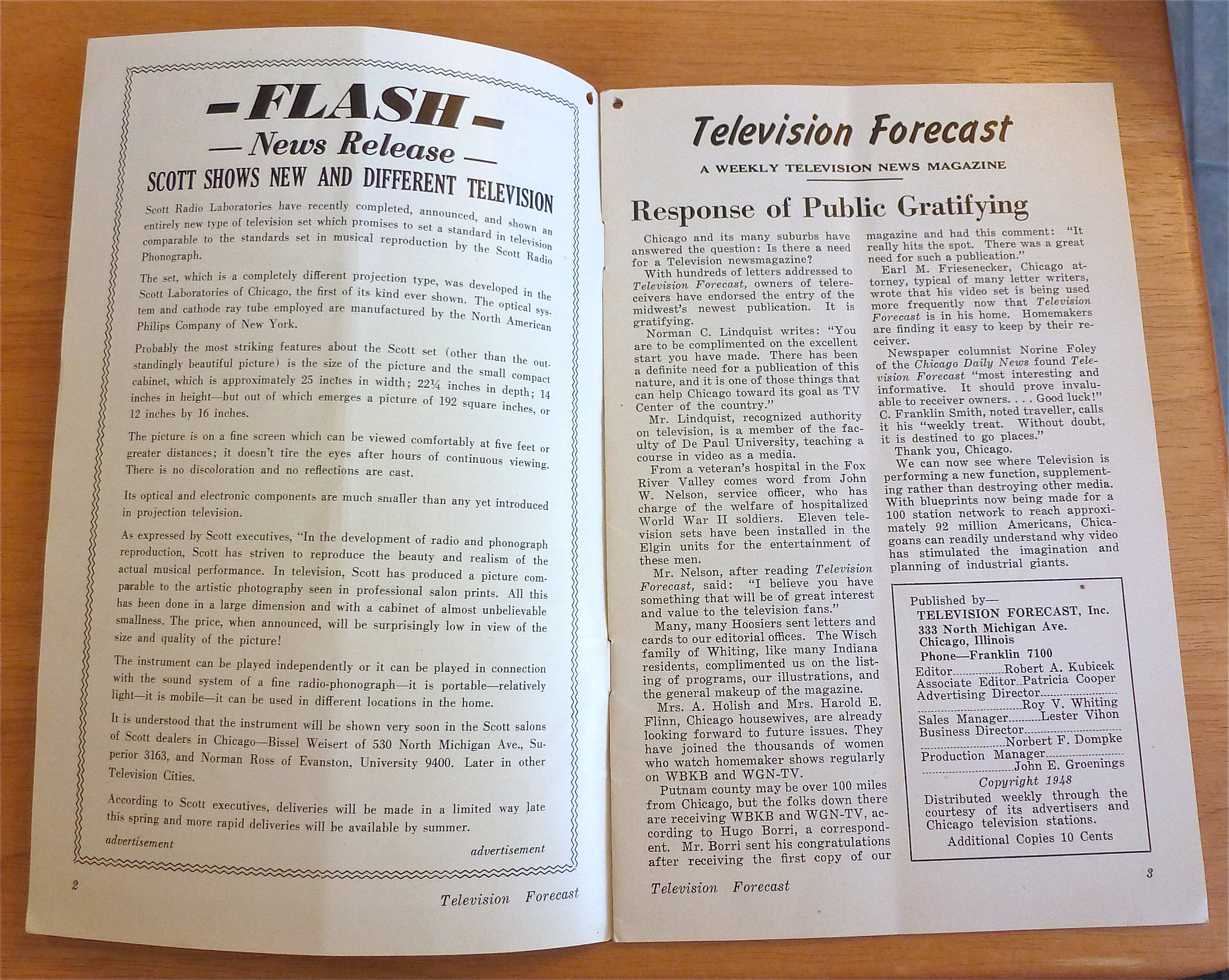 1948 Chicago Television Forecast Issue #4 Sulky Racing
