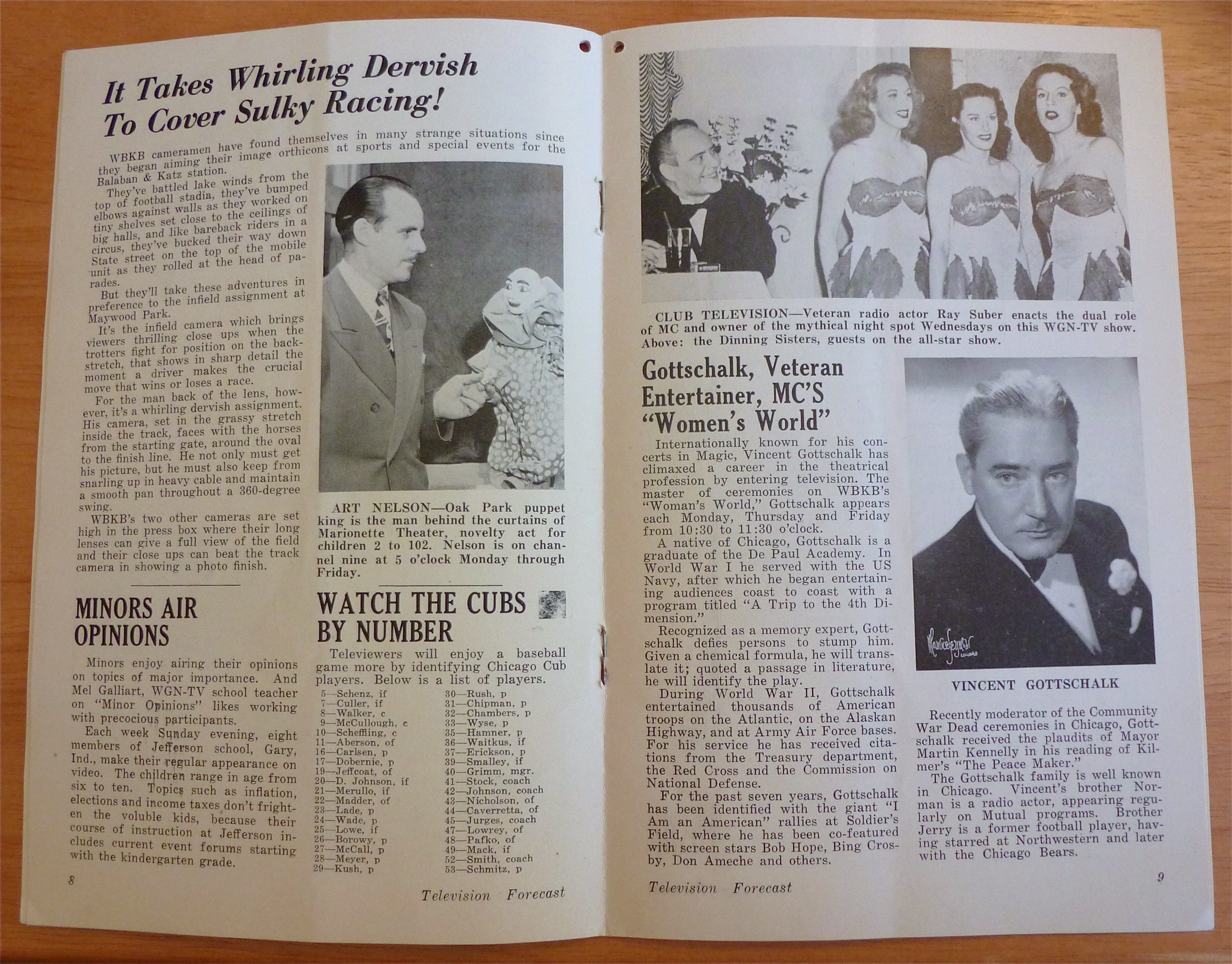 1948 Chicago Television Forecast Issue #4 Sulky Racing