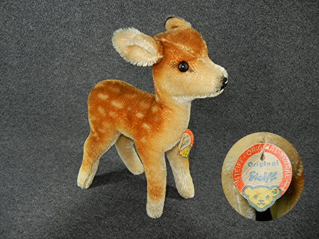 Steiff Mohair Baby Deer Germany with Tag
