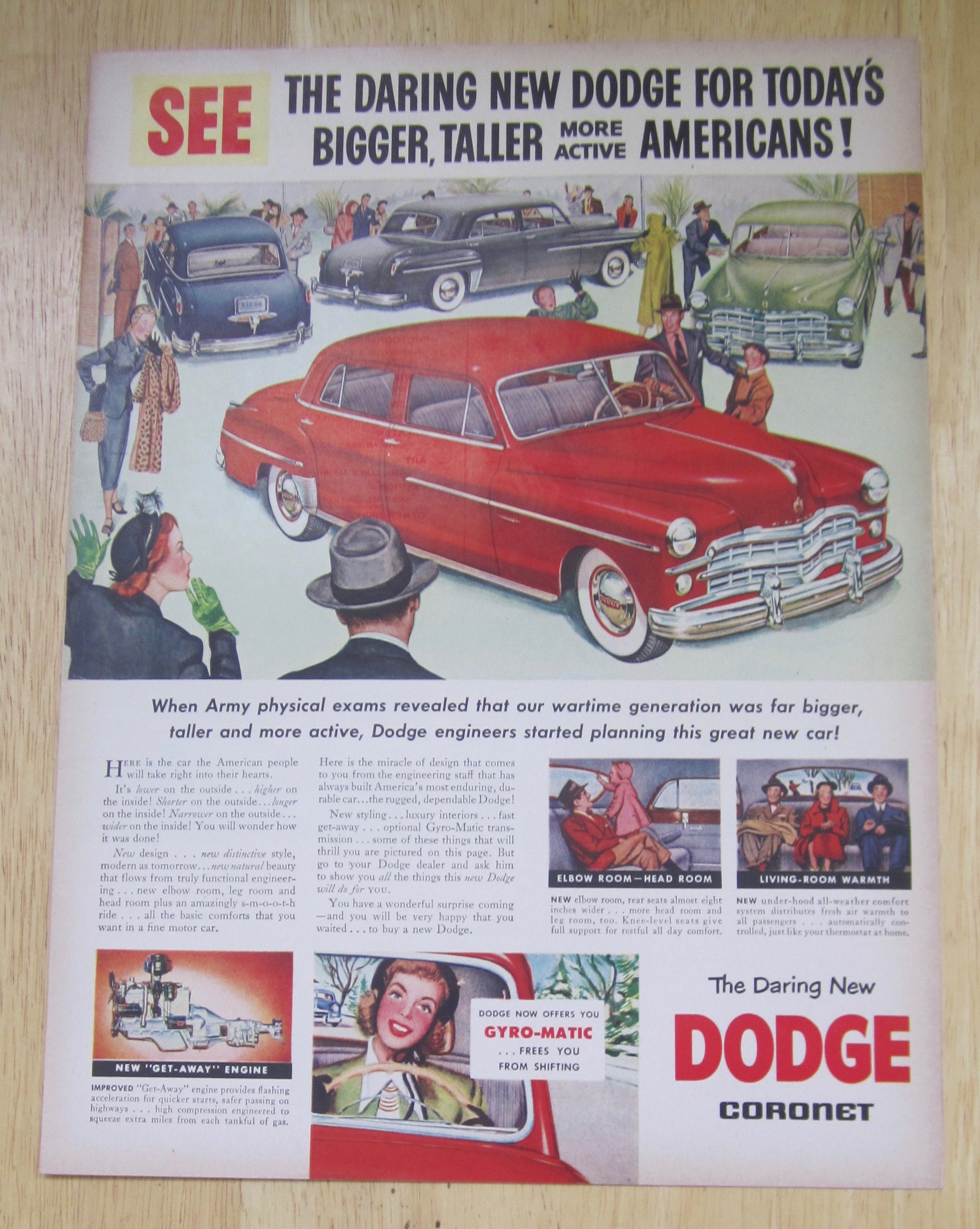 1949 Dodge Coronet with People In A Car Showroom