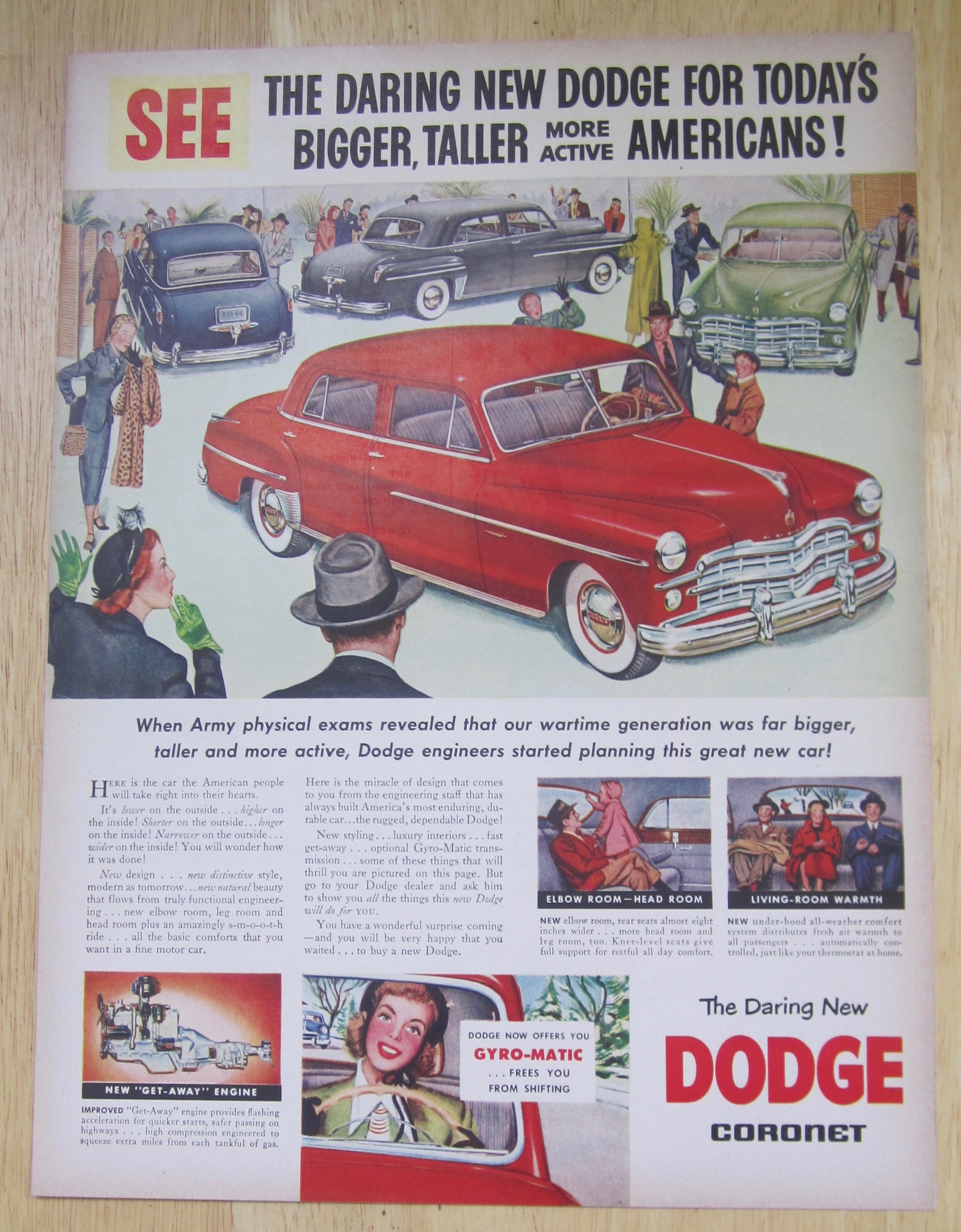 1949 Dodge Coronet with People In A Car Showroom
