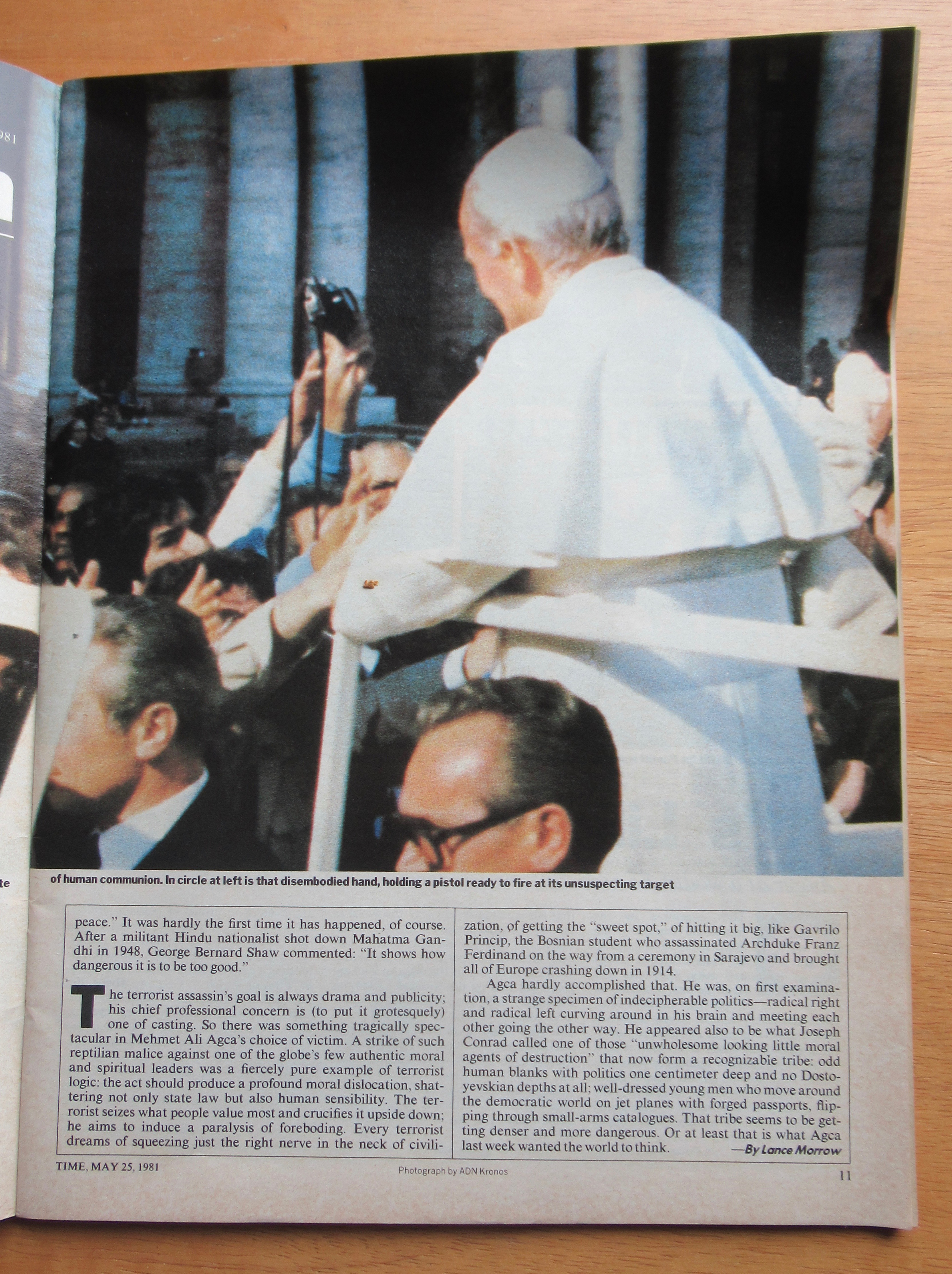 Time Magazine-May  25, 1981-John Paul II (The Pope)