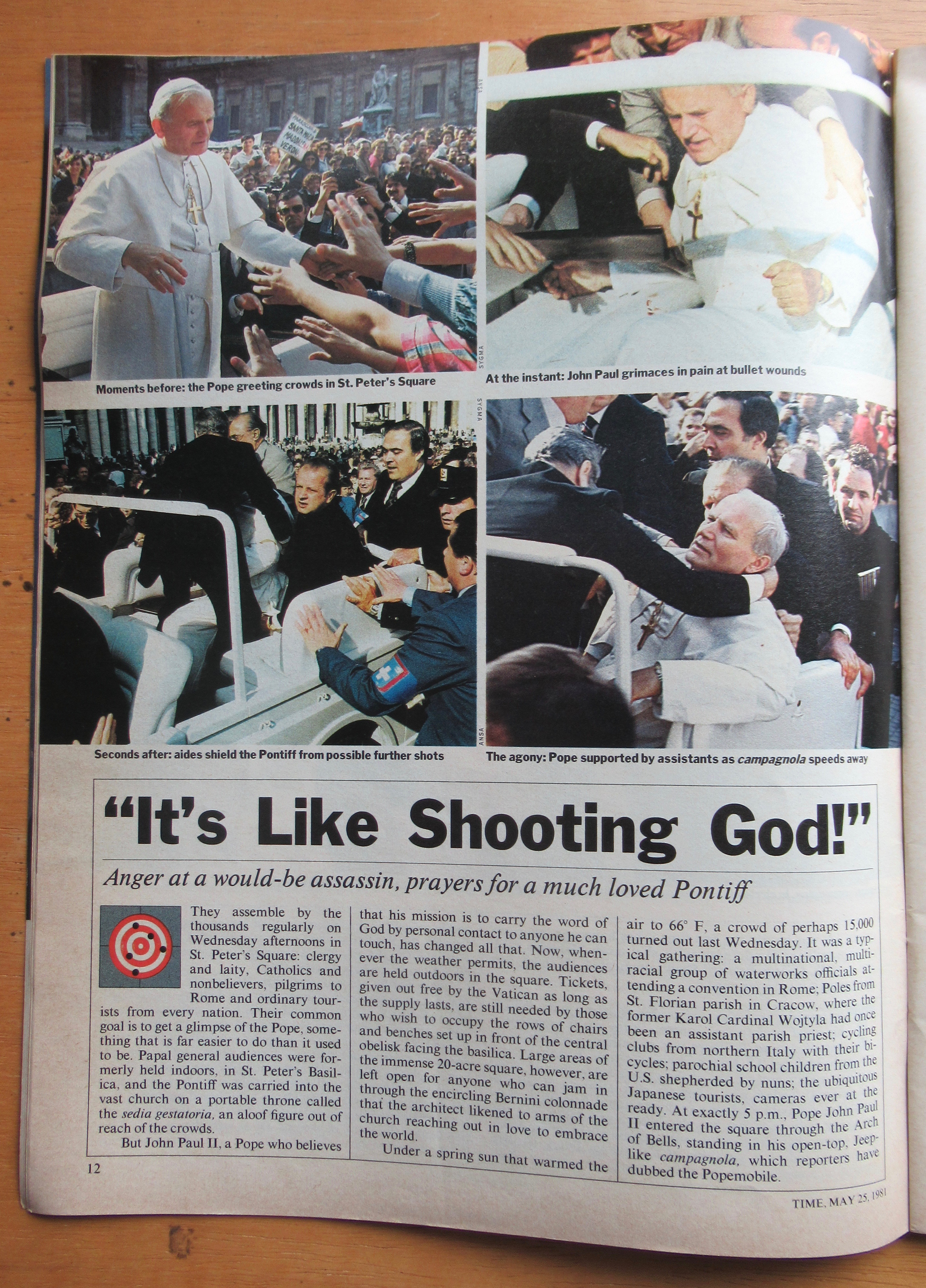 Time Magazine-May  25, 1981-John Paul II (The Pope)