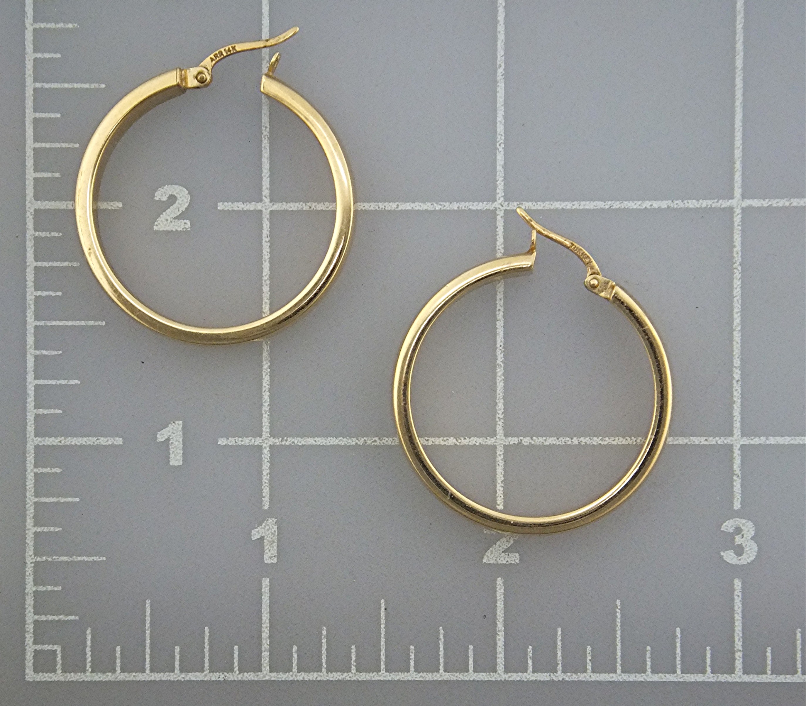 Earrings 14K Gold Pierced Hoops ARR Turkey