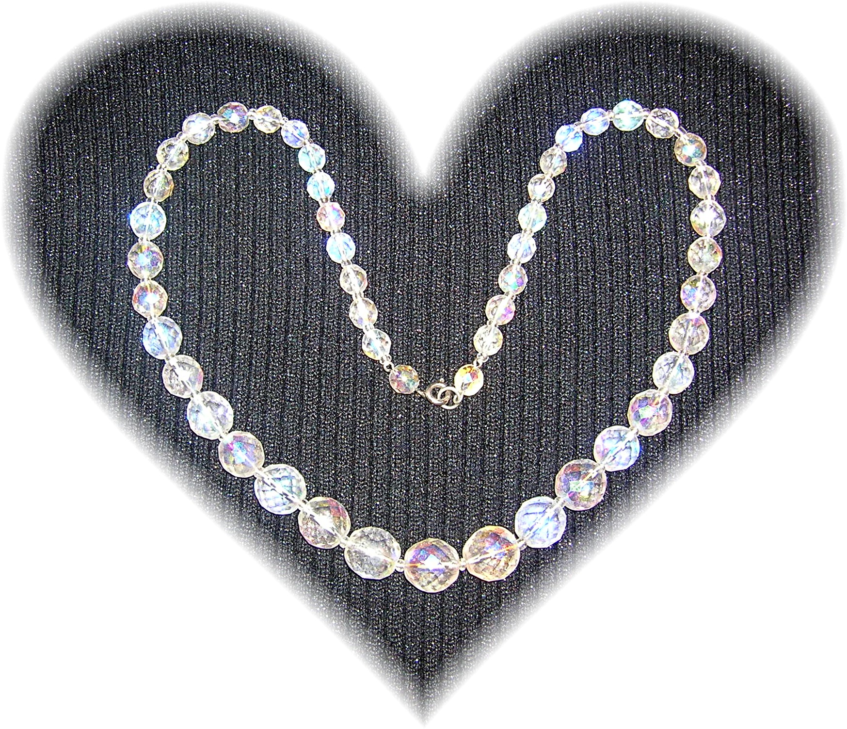 23 Inch Faceted Borealis Glass Bead Necklace