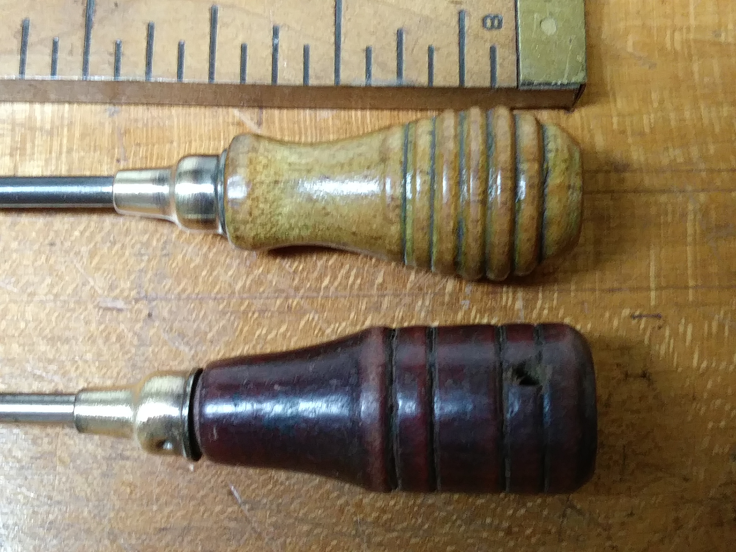 Antique Miniature Wood Handle Screwdriver group of 2