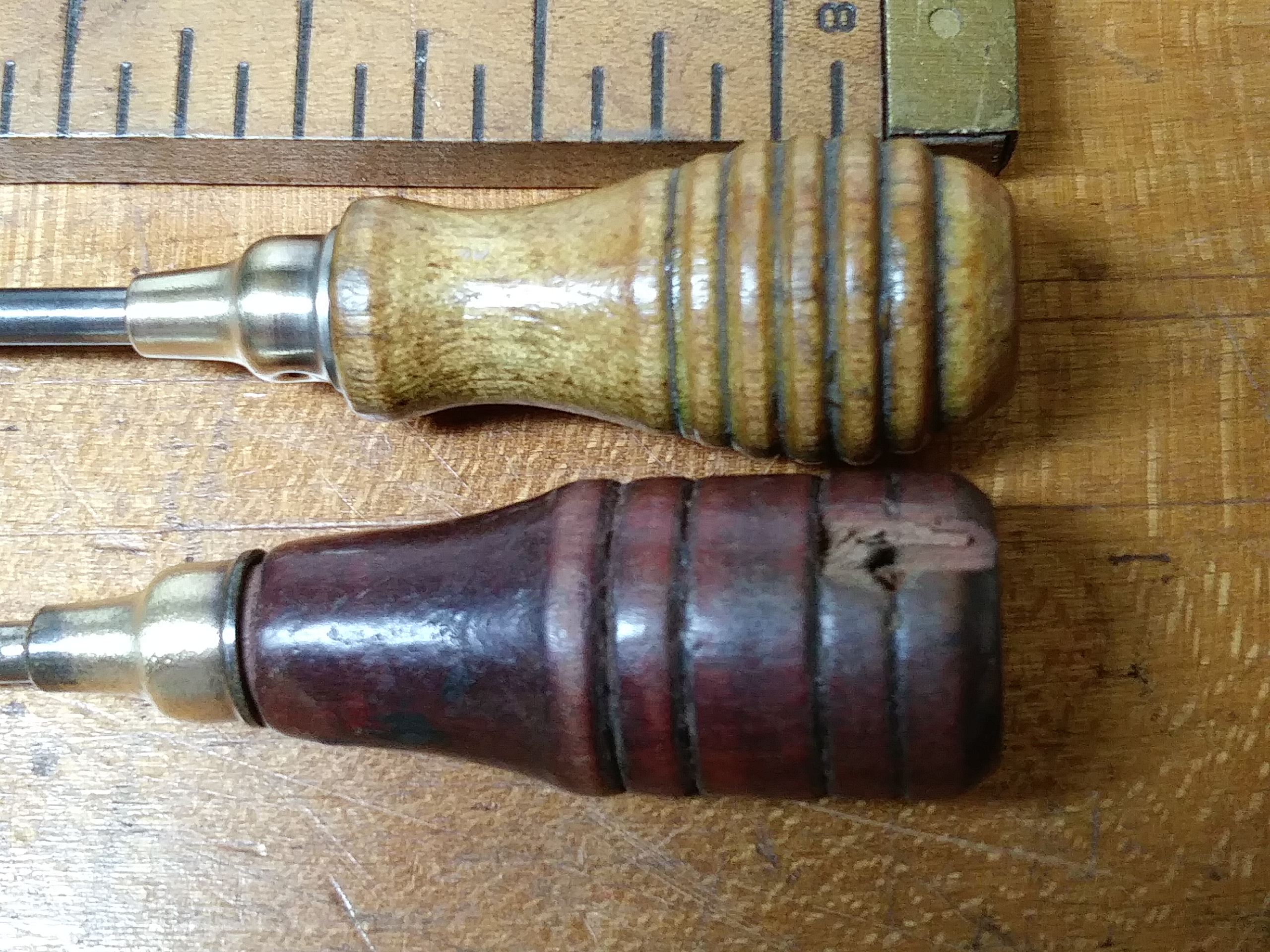 Antique Miniature Wood Handle Screwdriver group of 2