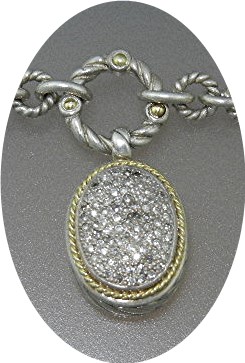Effy 18K Gold Pave Diamonds Sterling Silver Necklace
