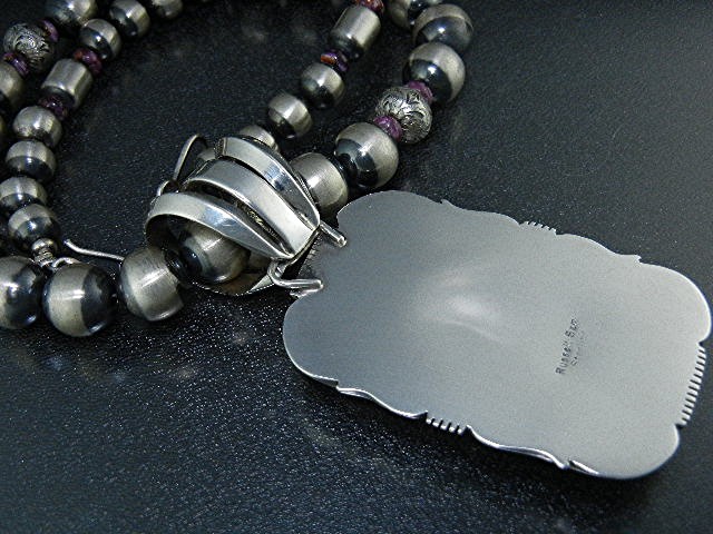 Navajo Sterling Silver Spiny Oyster Russell Sam Necklac