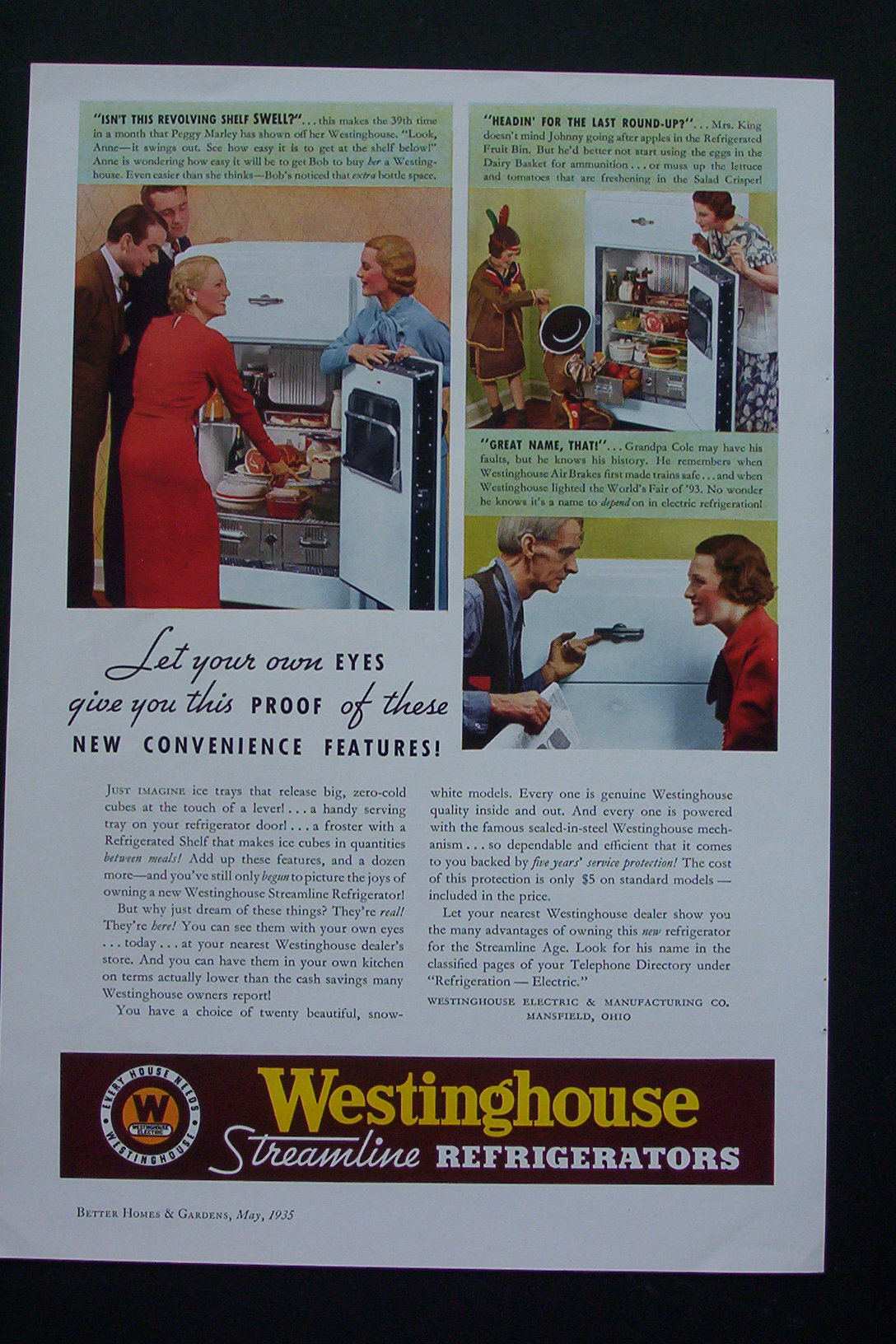 1935 Westinghouse Streamline Refrigerators w/Features