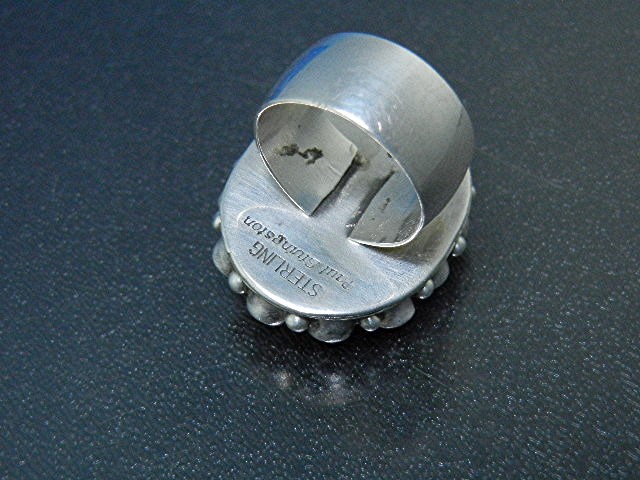 Navajo Mediterranean Coral Sterling Silver Ring Paul Li