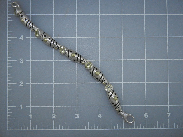 18K Gold Periot  and Sterling Silver John Atencio Brace