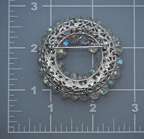 Crystals Circle Vintage Brooch