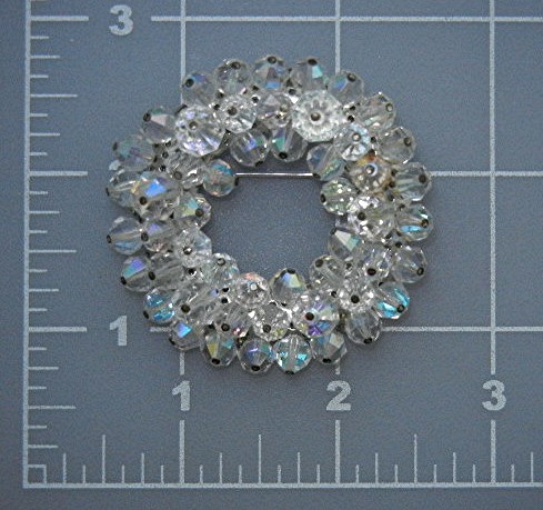 Crystals Circle Vintage Brooch