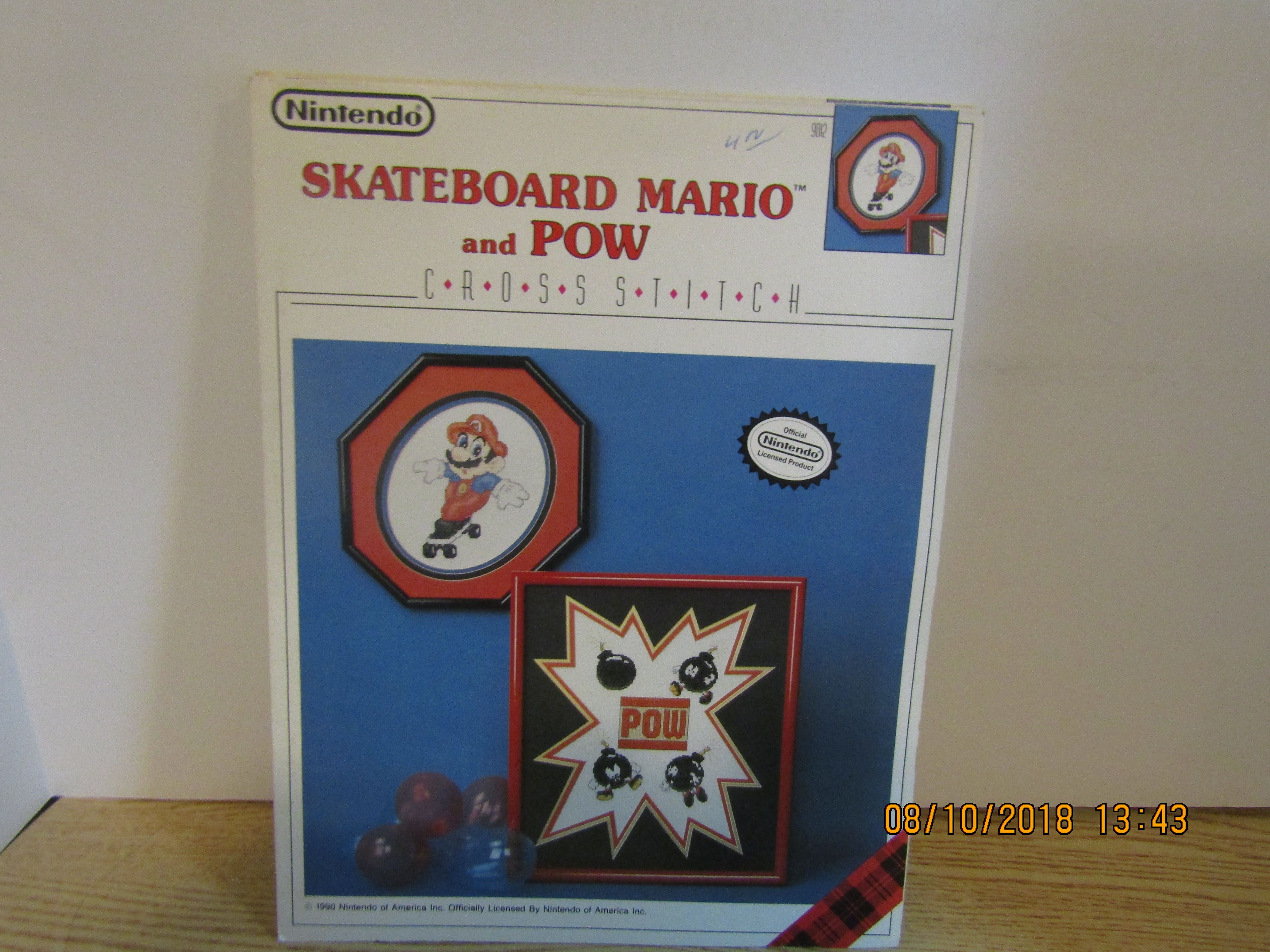 Plaid Cross Stitch Skateboard Mario & Pow #9012