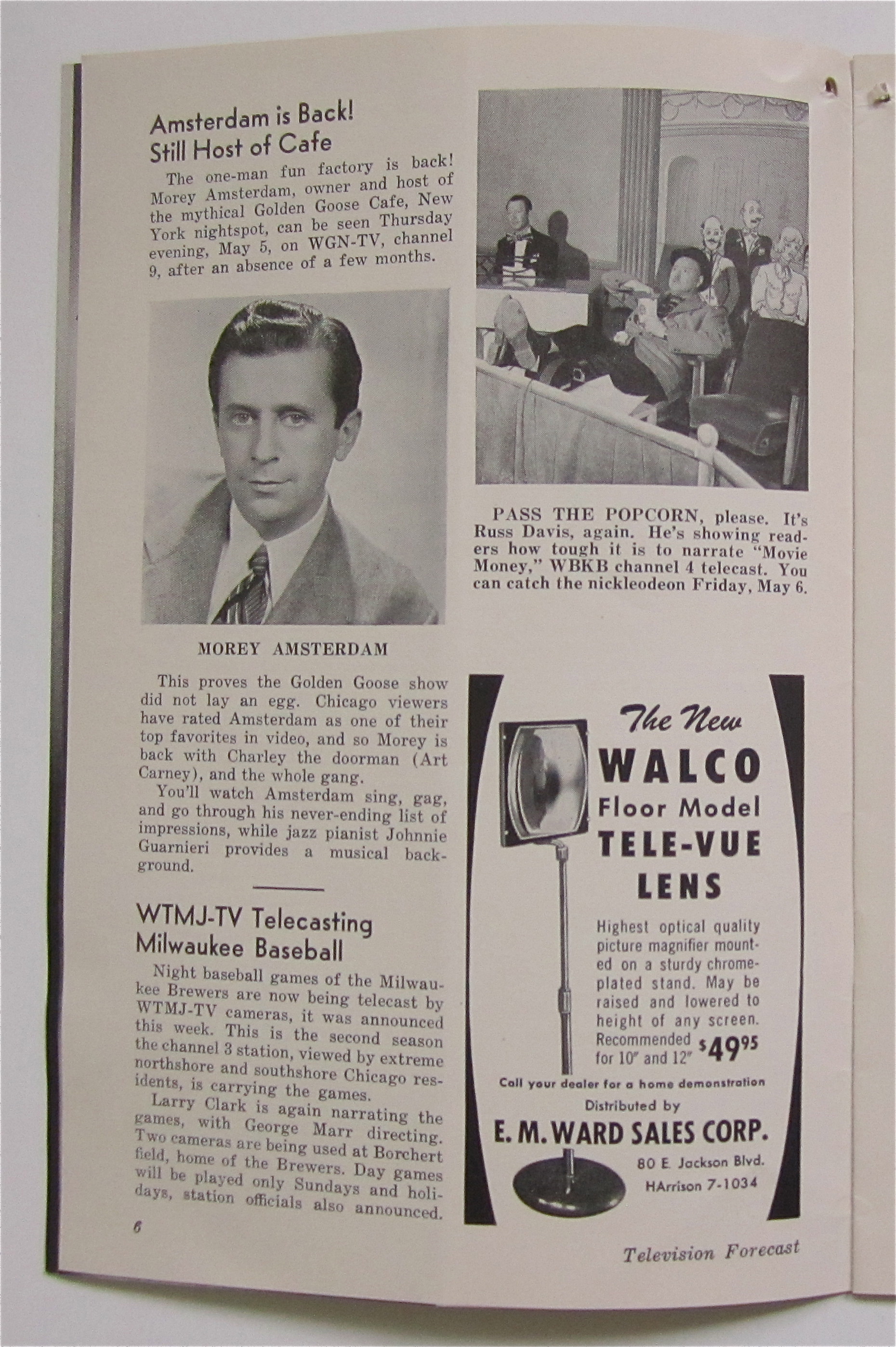 Television Forecast April 30, 1949 Harold Isbell
