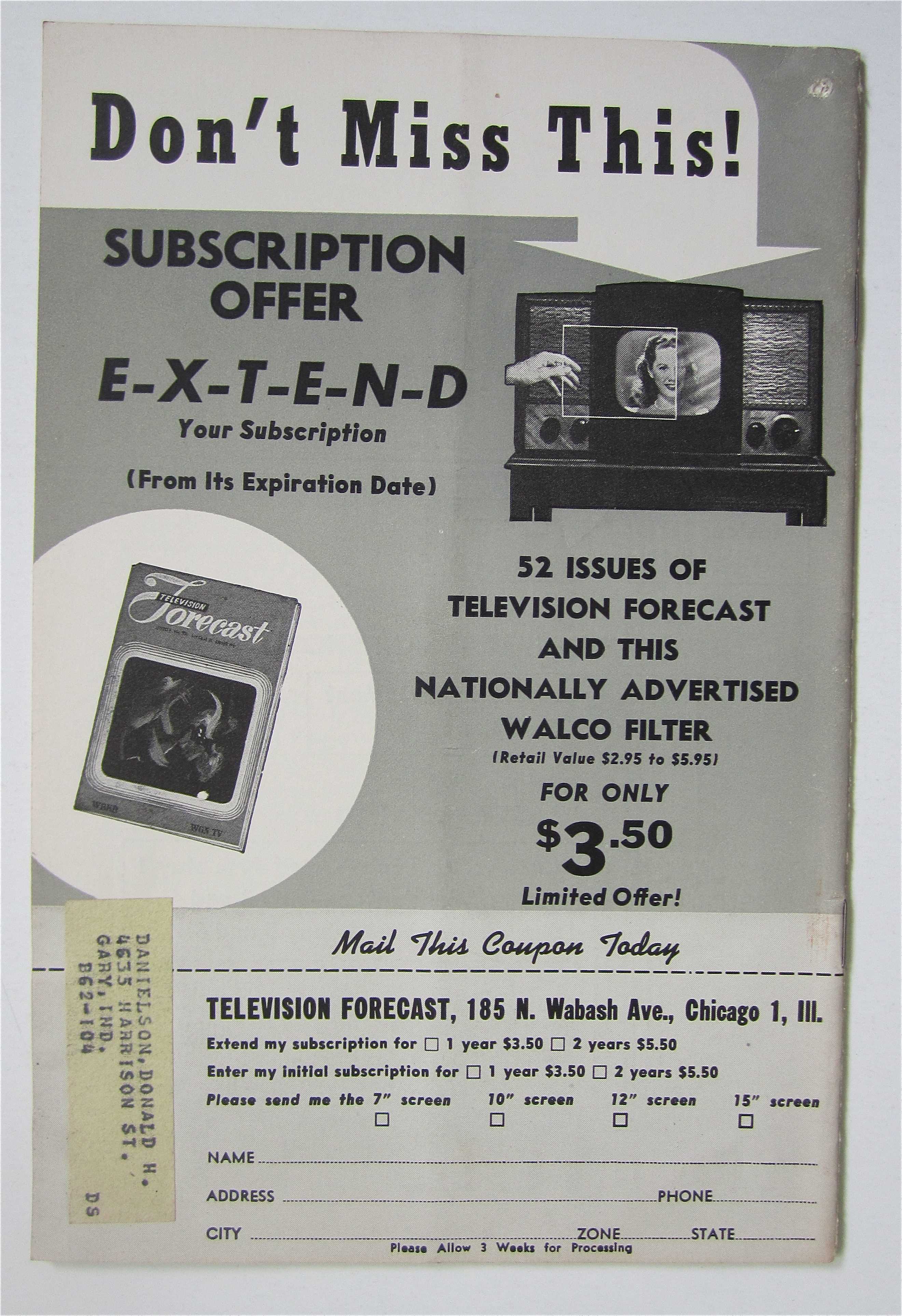 Television Forecast April 30, 1949 Harold Isbell