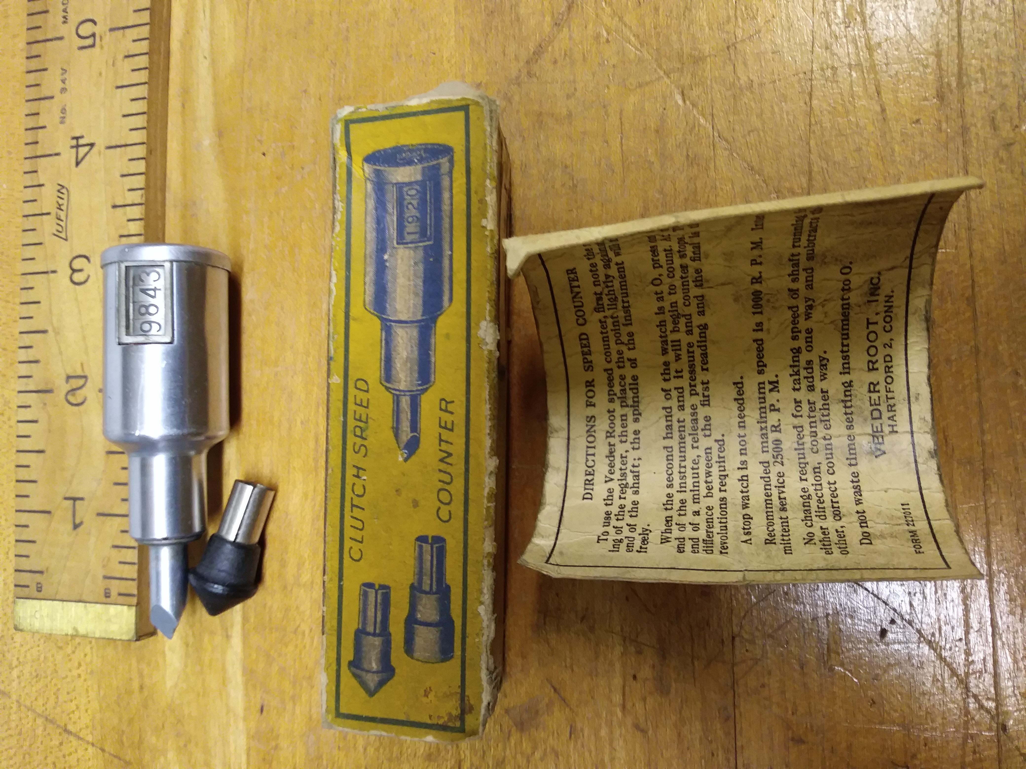 Veeder Digital Speed Indicator Pat. 1907