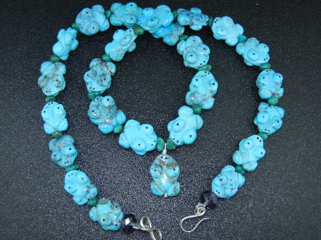 Native American Carved Turquoise Frogs StaceyTurpen