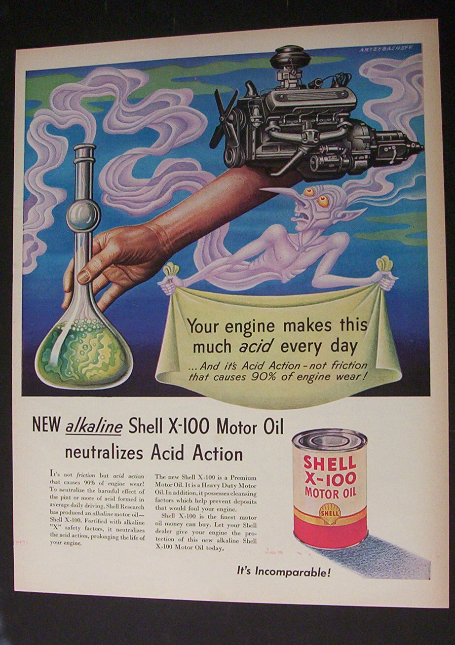 1951 Dual Ad: Budweiser  Beer  &  Shell  Motor  Oil