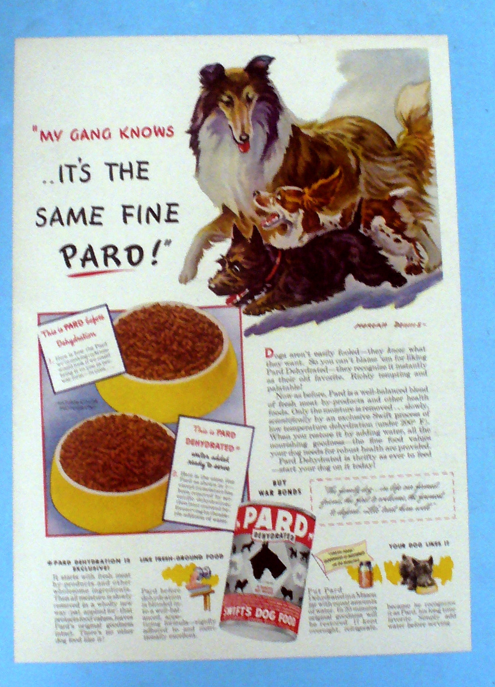 1944 Swift's Pard Dog Food w/Dogs By Morgan Dennis