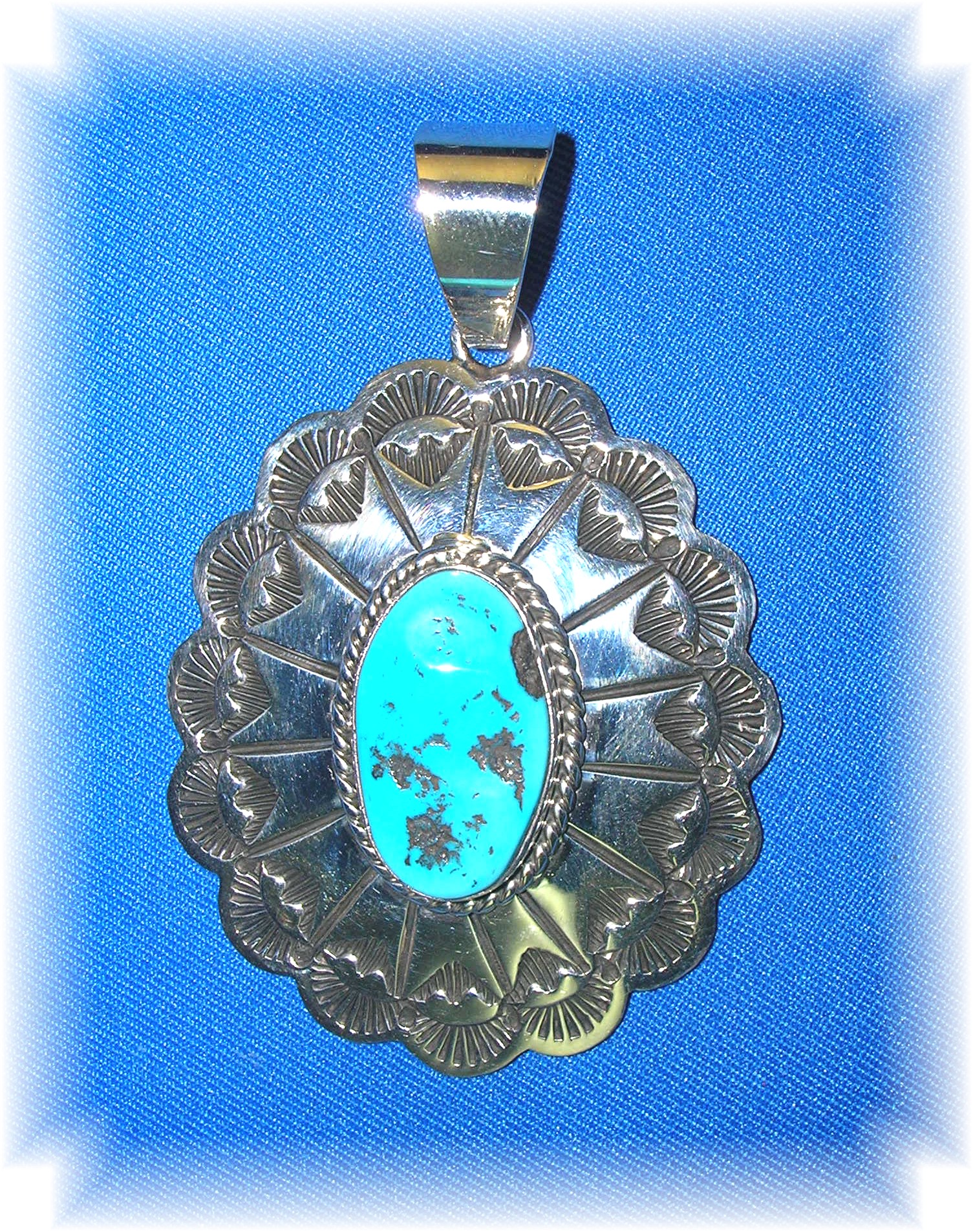 Ella Sleeping Beauty Turquoise Sterling Silver Pendant