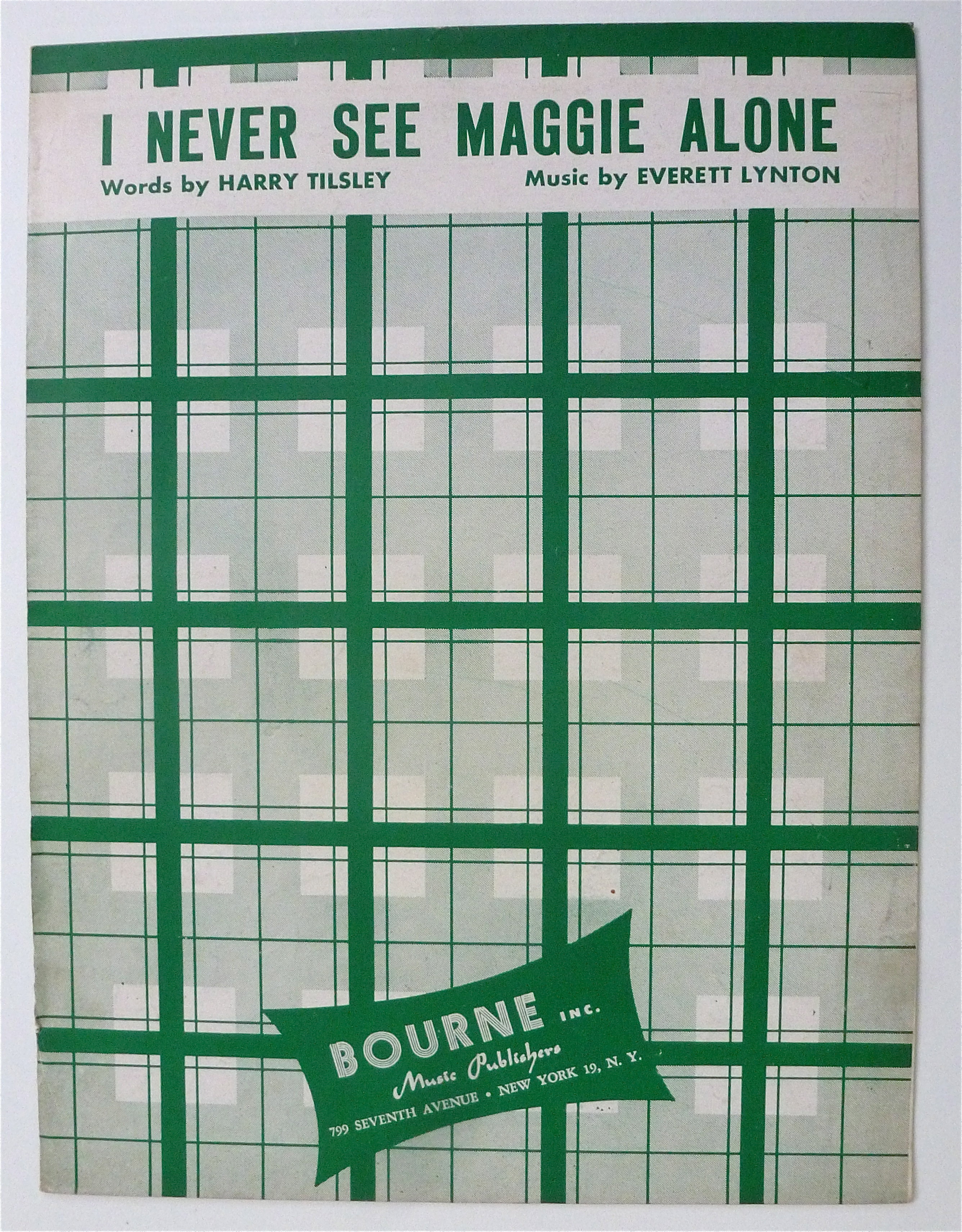 Sheet Music For 1926 I Never See Maggie Alone