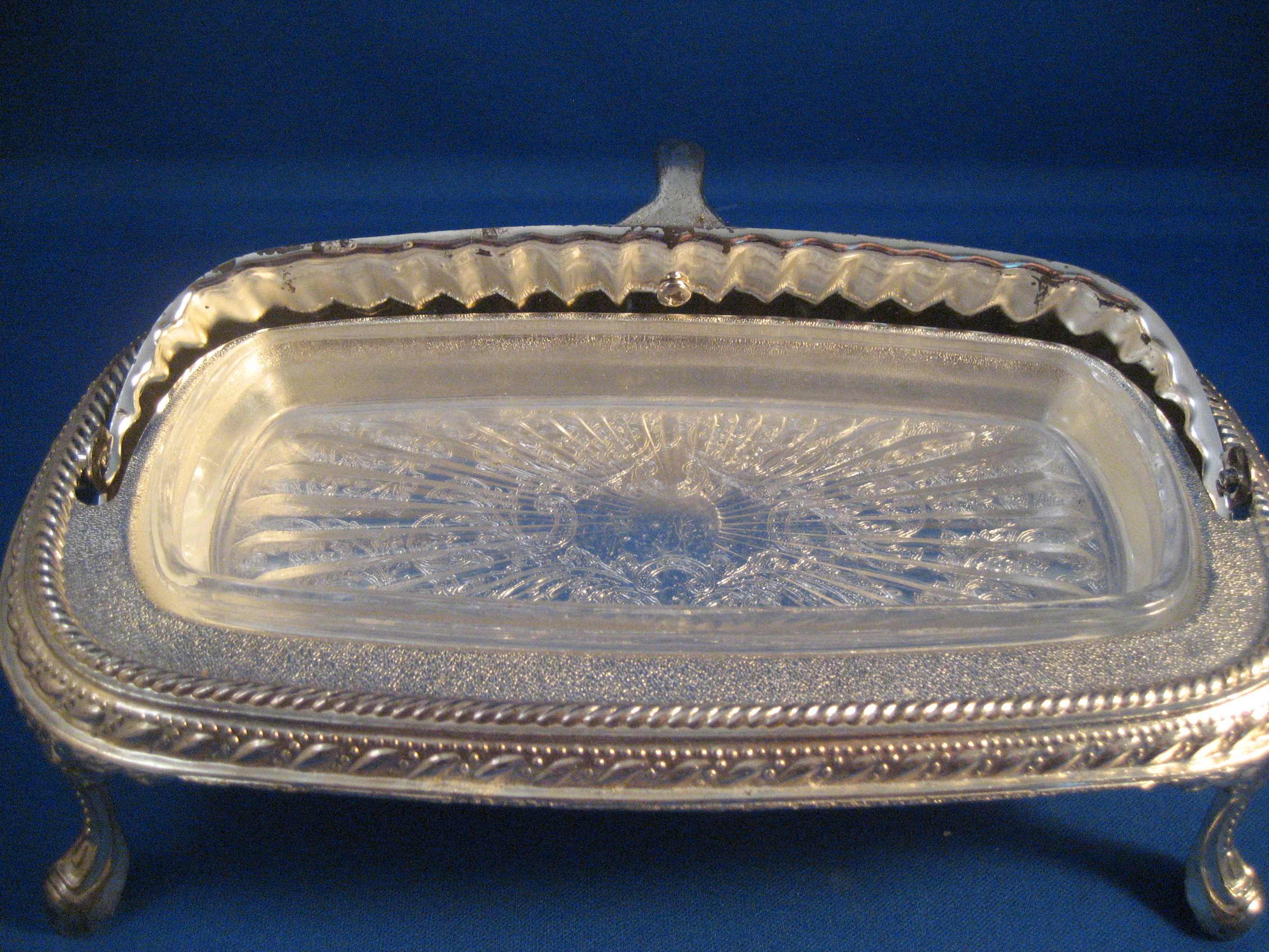 Silver Plated Rogers Footed Butter Dish