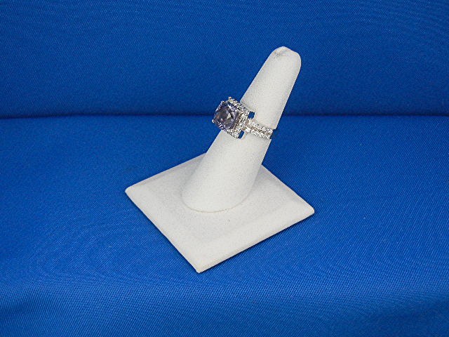 White Sapphires Purple Spinel Sterling Silver Ring