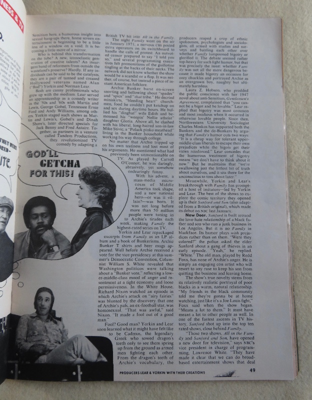 Time Magazine September 25, 1972 The New TV Season: Toppling Old Taboos